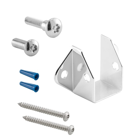 Prime-Line Headrail Bracket for 1 in. Rails, Zinc Alloy, Chrome Plated with Torx Fasteners (Single Pack) 656-6473-T